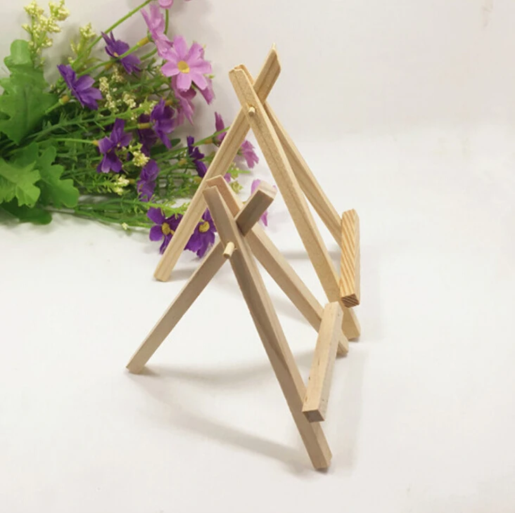 Wooden Crafts Creative Small Mini Triangle Support Original Pine Wood Decoration Display Ornament Diy Wood Easel Stand Easels