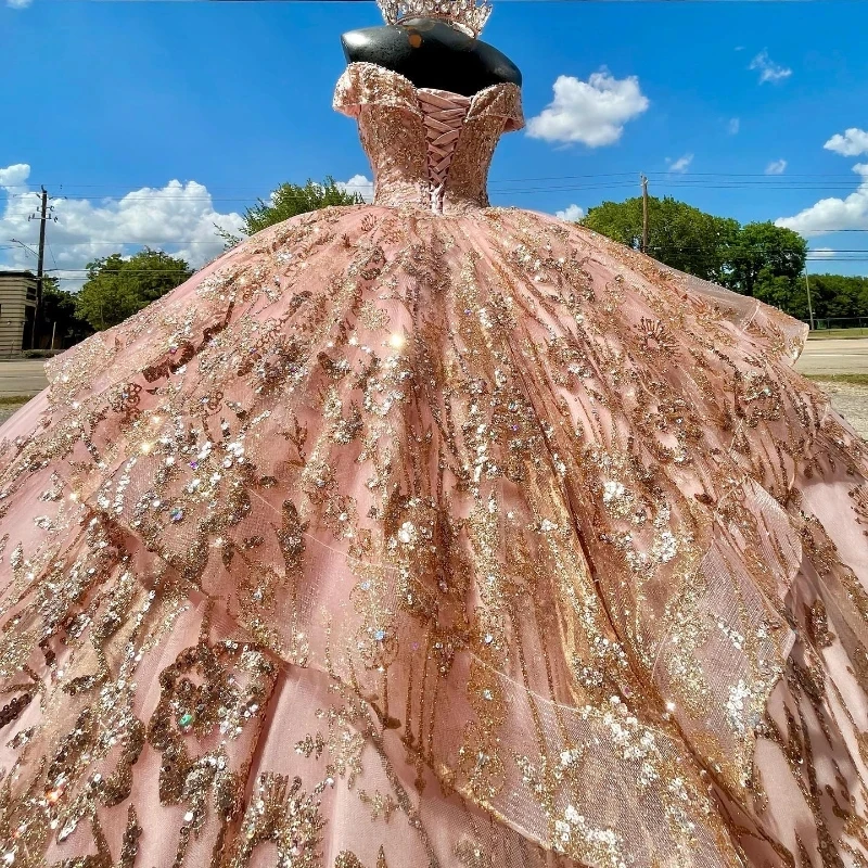 Rose Gold Vestidos De Sweet 16 Mumuleo Pink Princess Quinceanera