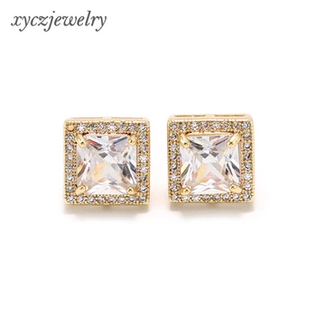 XYCZJEWELRY bridal jewelry ring earrings set luxury white cz gold jewelry set women