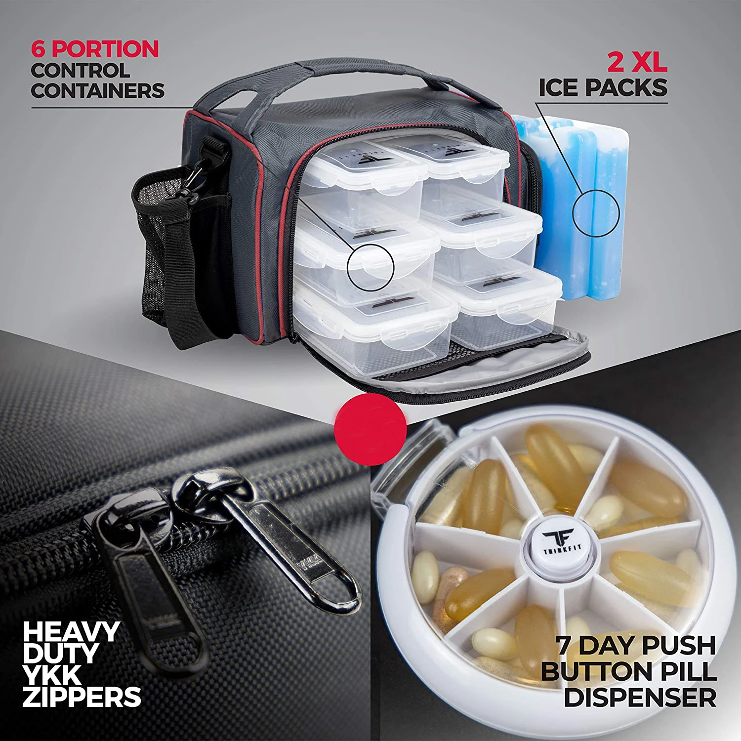 Best Selling Insulated Lunch Fitness With 6 Food Containers Meal Prep Bag Buy Meal Prep Cool