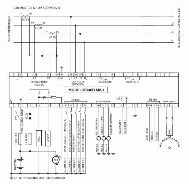 Dse 4520 схема подключения