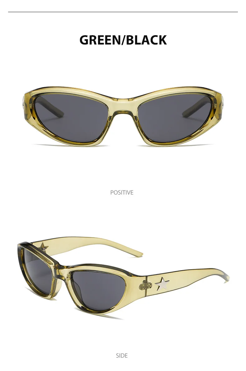 Y2k Custom Uv Protection Sun Glasses Women Star Shape Plastic Retro