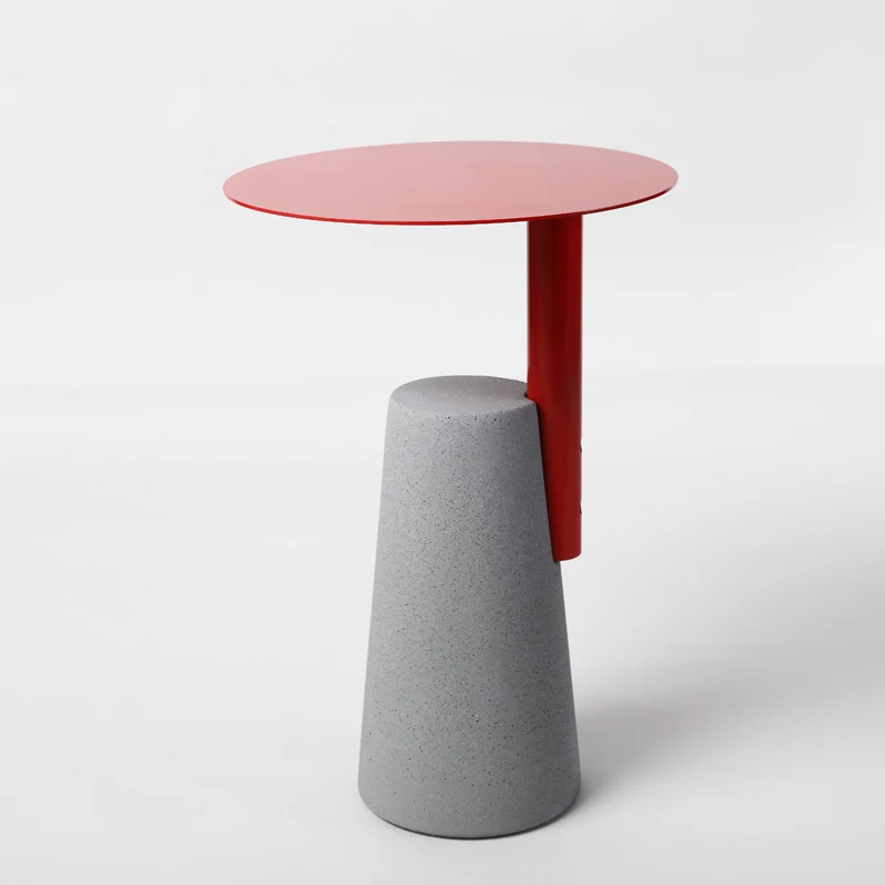 Adjustable Height Round Concrete Cement Table Bedroom Side Table Coffee Shop  Hotel  Side  Table