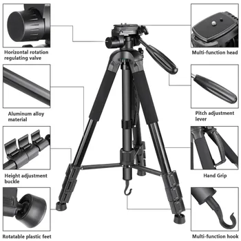 Neewer Camera Tripod Monopod Portable 22.4 Inches/57 cm Aluminum Alloy  with 3-Way Swivel Pan Head Carrying Bag for / detail image
