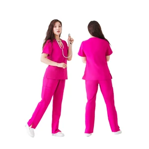 Women's Medical Scrub Sets in V-Neck Design Woven Polyester/Rayon/Spandex Fabric OEM Hospital Use New Style