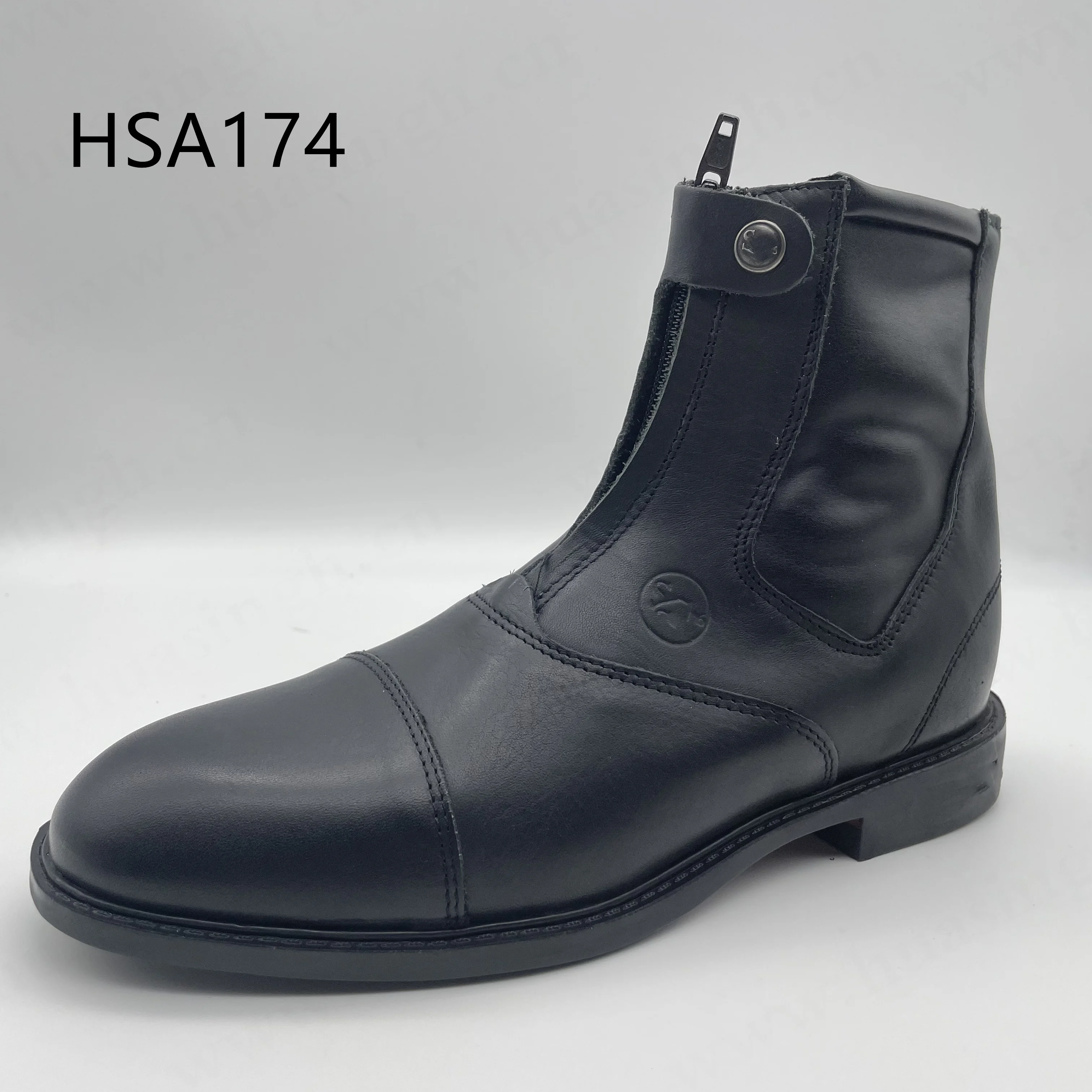 Cfm,Middlecut Full Grain Leather Upper Black Executive Shoes Double