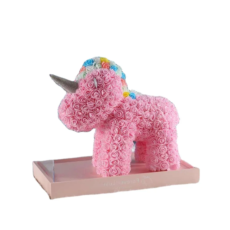 Teddy Rose Bear Custom Valentine's Day Anniversary Gift Pe Handmade