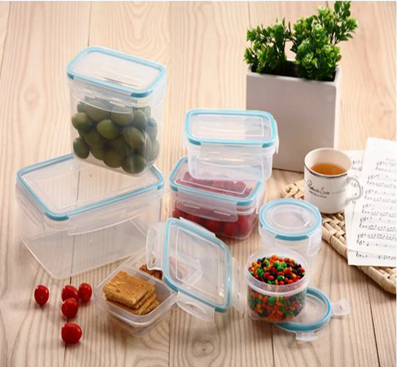 1/4pcs Food Storage Containers Set With Easy Snap Lids, Airtight Containers  For Pantry & Kitchen Organization, Plastic BPA-Free,Leak-Proof Meal Prep C