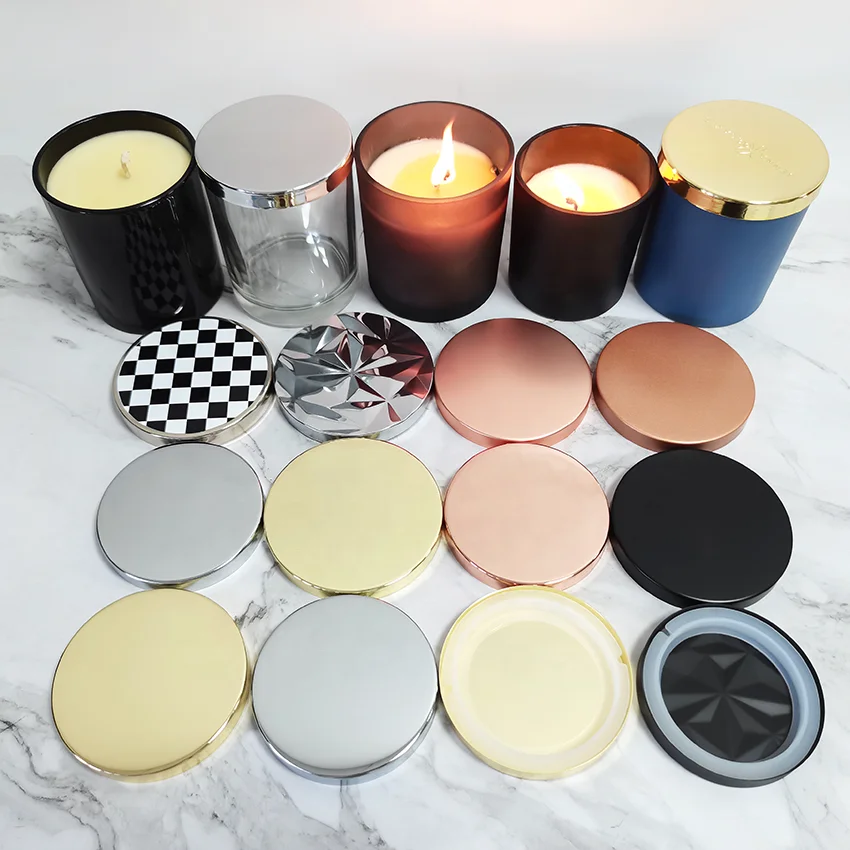 High Quality Candle Metal Lid Covers Electroplated Gold Silver Rose Gold Custom Candle Lid For Candle Glass Jar