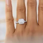 White Engagement Ring Rings Kuololit Luxury Female Full Diamond Fine Jewelry Wedding Accessories 18K White Gold Nautral Diamond Engagement Ring For Women