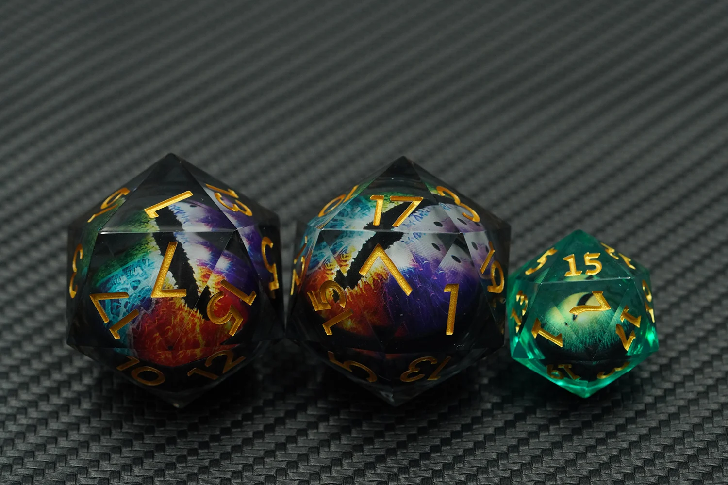 Yushun DND Dragon Eyeball Single Die 50MM Resin Polyhedral Blue Dice for Dungeons and Dragons Table Games supplier