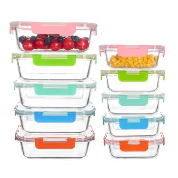 New Model Transparent Glass Lunch Box Microwave Heated Refrigerator Sealed Fresh-Keeping Food Storage Container