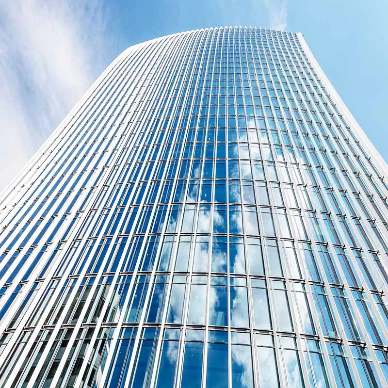 Glass Curtain Wall Invisible Frame Building Facade
