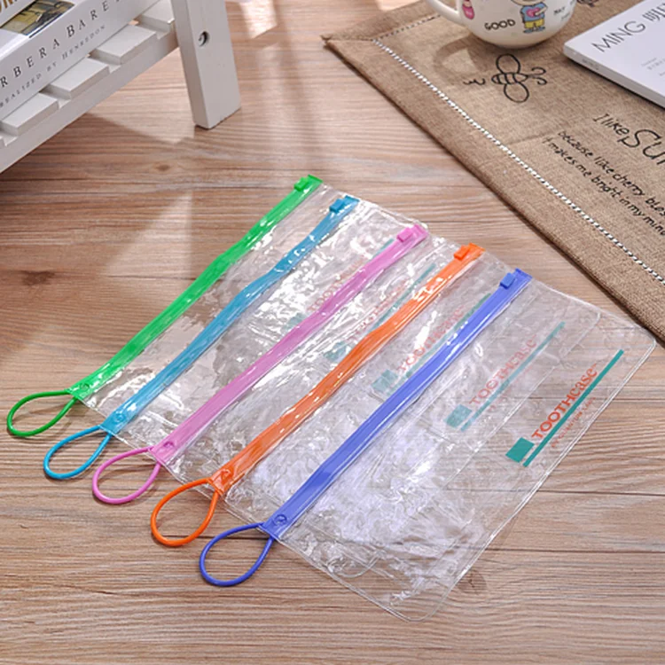 Clear PVC Toothpaste Case Portable PVC Plastic Ziplock Toothbrush Bag