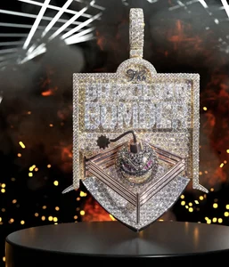 Hip Hop Jewelry Devil Bomb Pattern Design Full Bling Diamond Custom Moissanite Letter Pendant