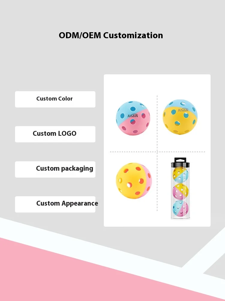 product jusian durable usapa tpe two tone white practice balls 25g for outdoor pickleball-3