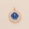 pendente in oro 10 conchiglia blu