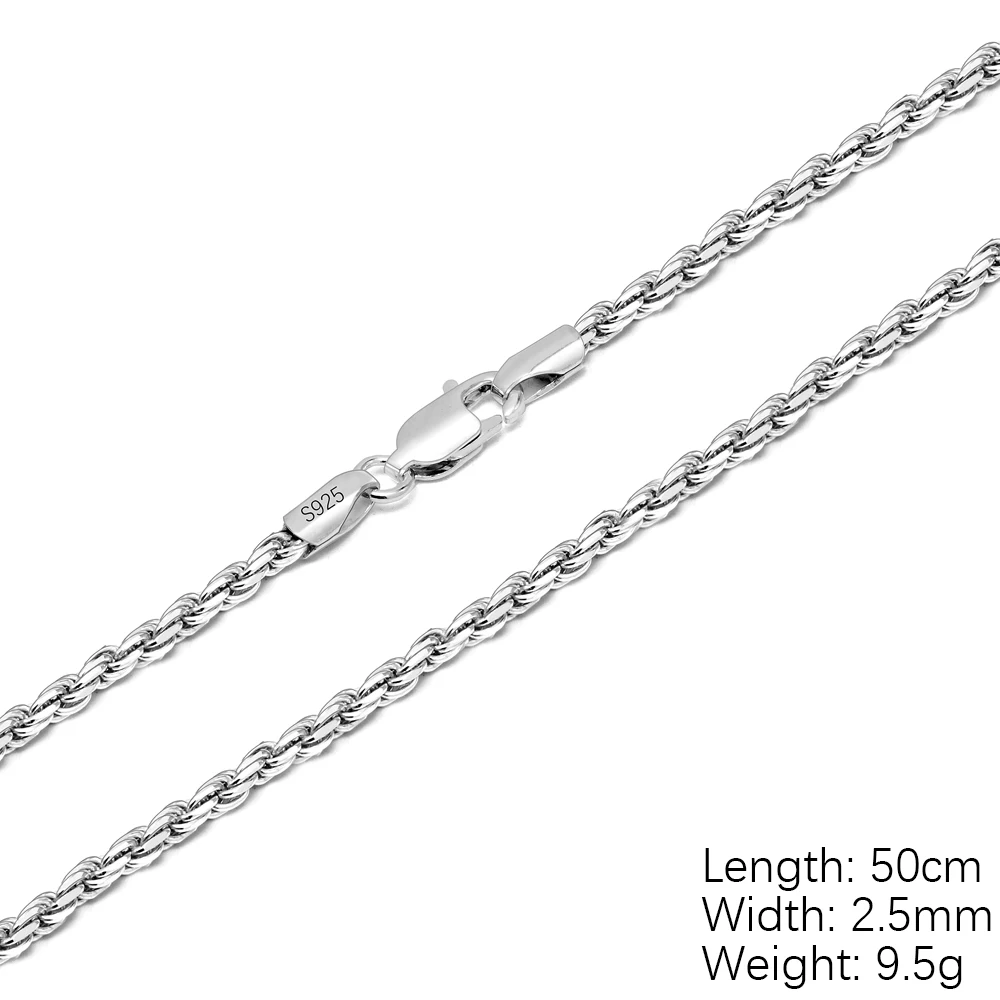Wholesale Hot Selling Diamond Cut Shiny 925 Solid Silver Rope Chain Necklace Men Women Buy