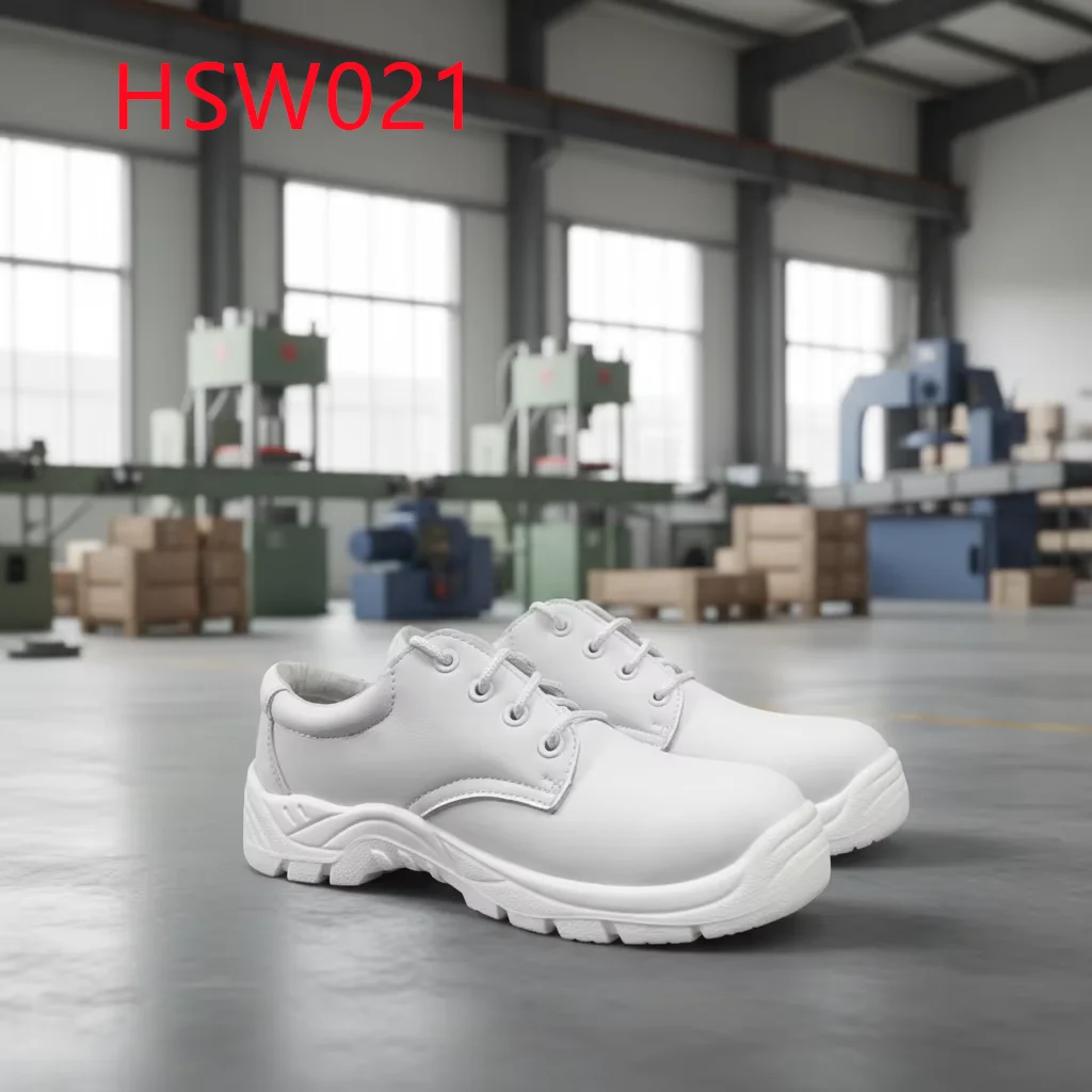 LXG,Acid-Base Experiment Low-cut Medical Work Shoes with Shoelace Steel Toe Insert Odor-Control White Safety Shoes HSW021