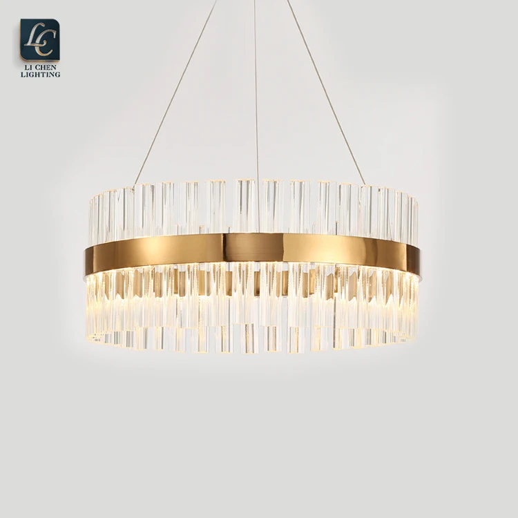 P0019 Modern Linear Glass Chandelier – Luxury Island Pendant Light for Dining Room Table