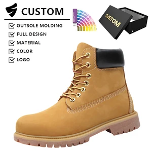 Men's Classic Martin Boots Wholesale Fashion Genuine Leather Upper Wear Resistant Anti-slip Rubber Sole Outdoor Hiking Boots
