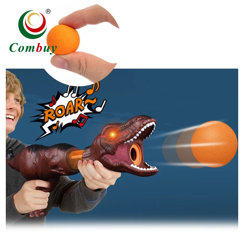 Jeux d'action Pistolet lanceur dinosaures en 3 couleurs assortiments  Fantastiko