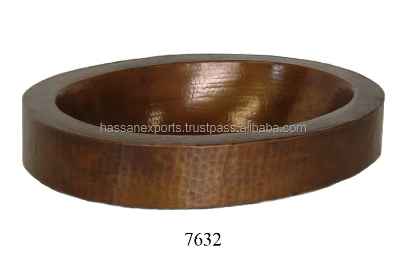 Handicraft Bathroom Decorative Copper Bathing Tub Plain Mirror Polish Bath Tub for Home Decoration Bathing Tub