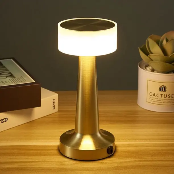 Touch Control Dimmable Bedside Table Lamp USB Port Fabric Shade LED Bulb Simple Design Aluminum Body for Home Office Living Room