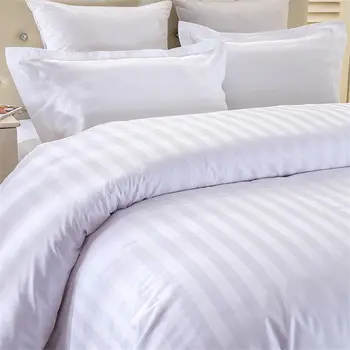 Wholesale hotel cotton satin strip bedding cover comfortable soft five star hotel duvet cover