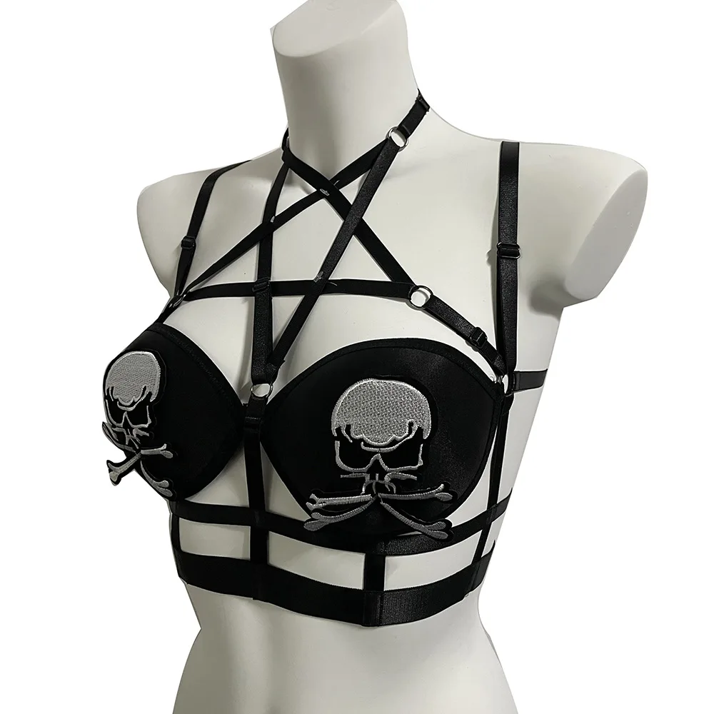 women's punk gothic garter lingerie set