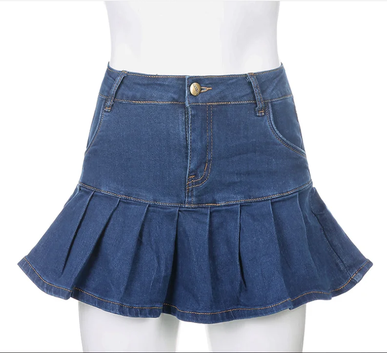 Y2k mini saia roupas femininas de cintura alta moda irregular verão jupe  2023 faldas mujer de moda harajuku casual denim saias - AliExpress