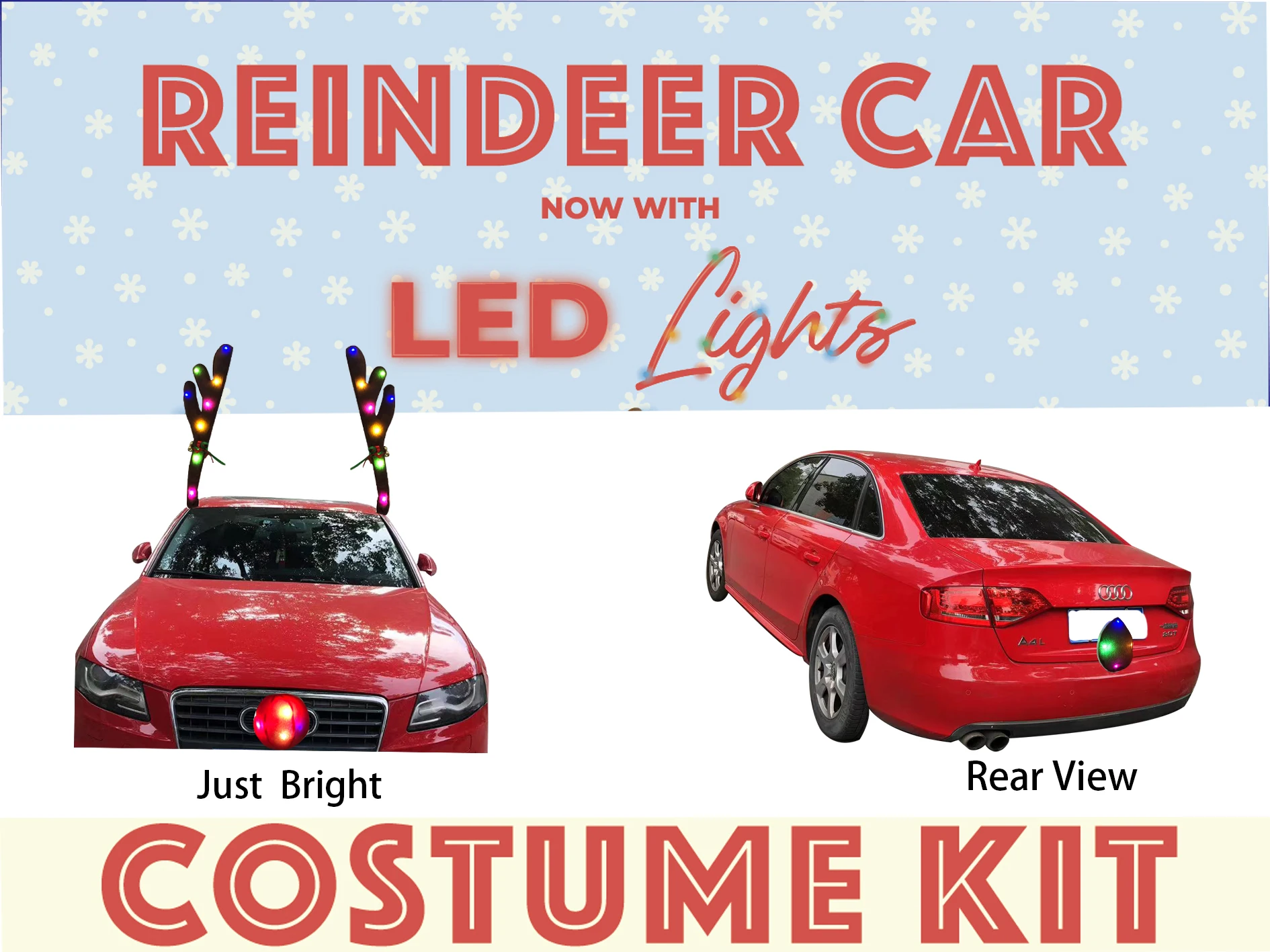 Christmas Reindeer Car Kit Reindeer Anlter And Red Nose Chirsmas Car Costume Kit Buy Reindeer