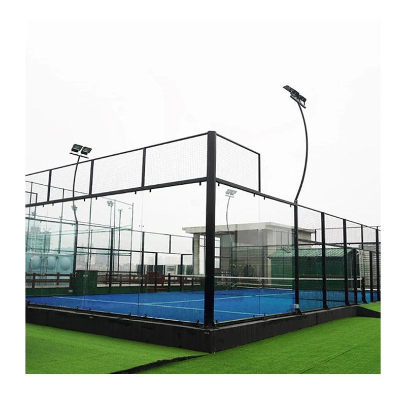Professionell Padel Tennisbana Utrustning Leverantör Panorama Padel Tennisbana konstgräs Paddle Tennis