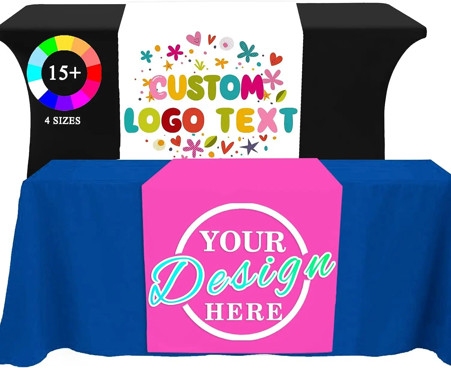 Custom Table Runner, Customize Tablecloths with Business Logos or Your Text  And, Personalize DIY the Tablecloth with Your Image, image size:1500x1223
