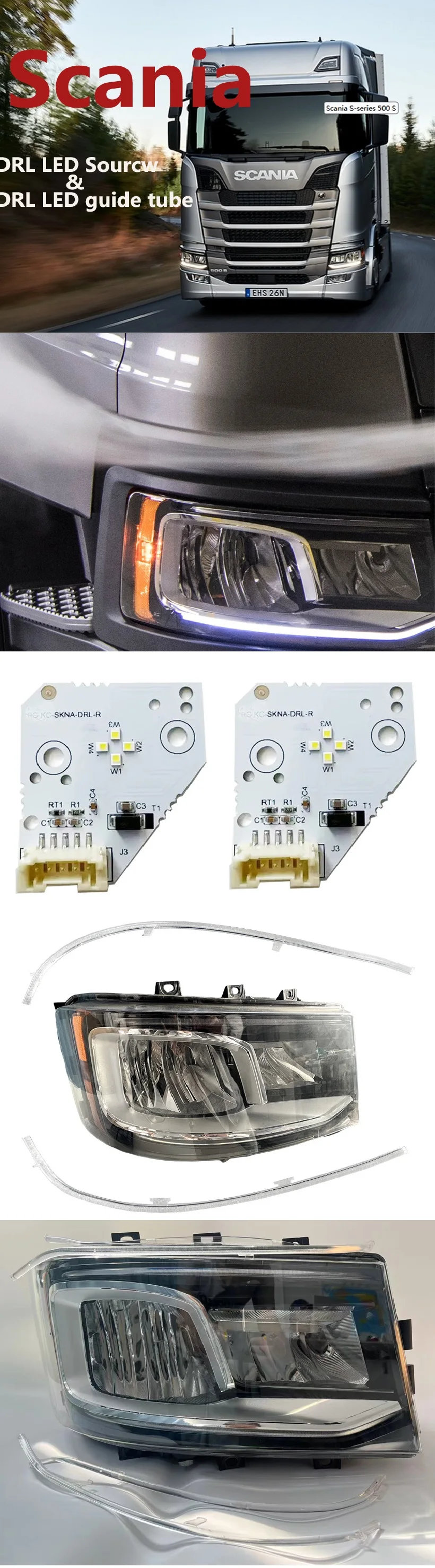 Scania LED デイライト アンバー左右set Scania LED デイライト