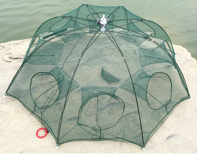 Faltbare Fischfalle / Krabbenfalle – Wählbare Größen 3/6/8/10 M Breite, Mit Eisenkette & Schwimmkörper