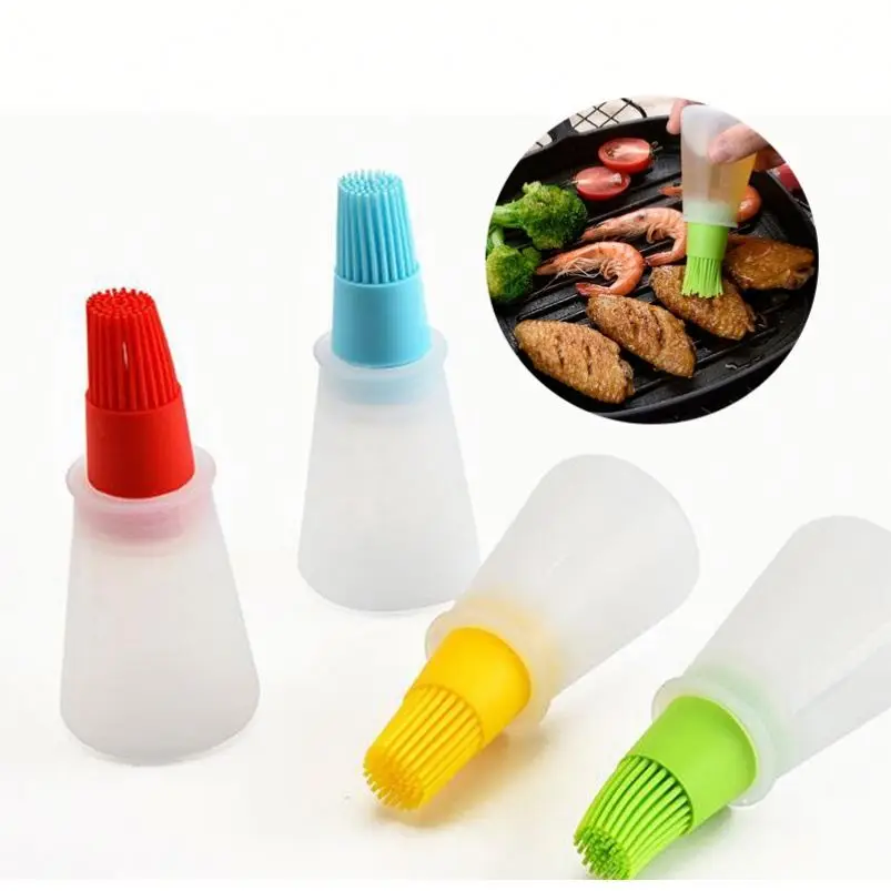 1 Pcs High Temperature Resistant Non-Stick Silicone Oil Bottle Brush Grill Liquid Oil Brushes Pastry Kitchen Baking BBQ Brush
