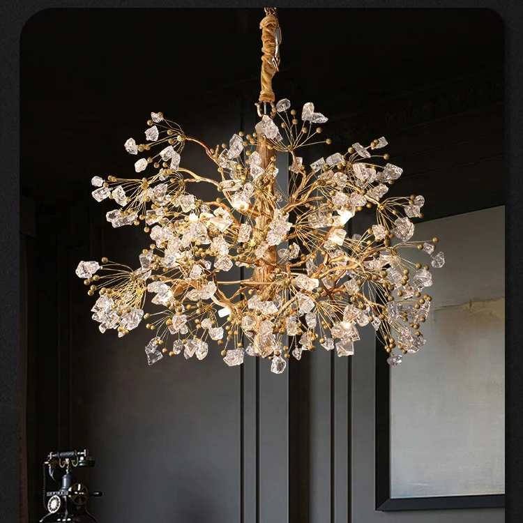 Светлая Роскошная полностью медная ветка магазин одежды люстра для виллы гостиной фары креативные Индивидуальные Светильники магазина