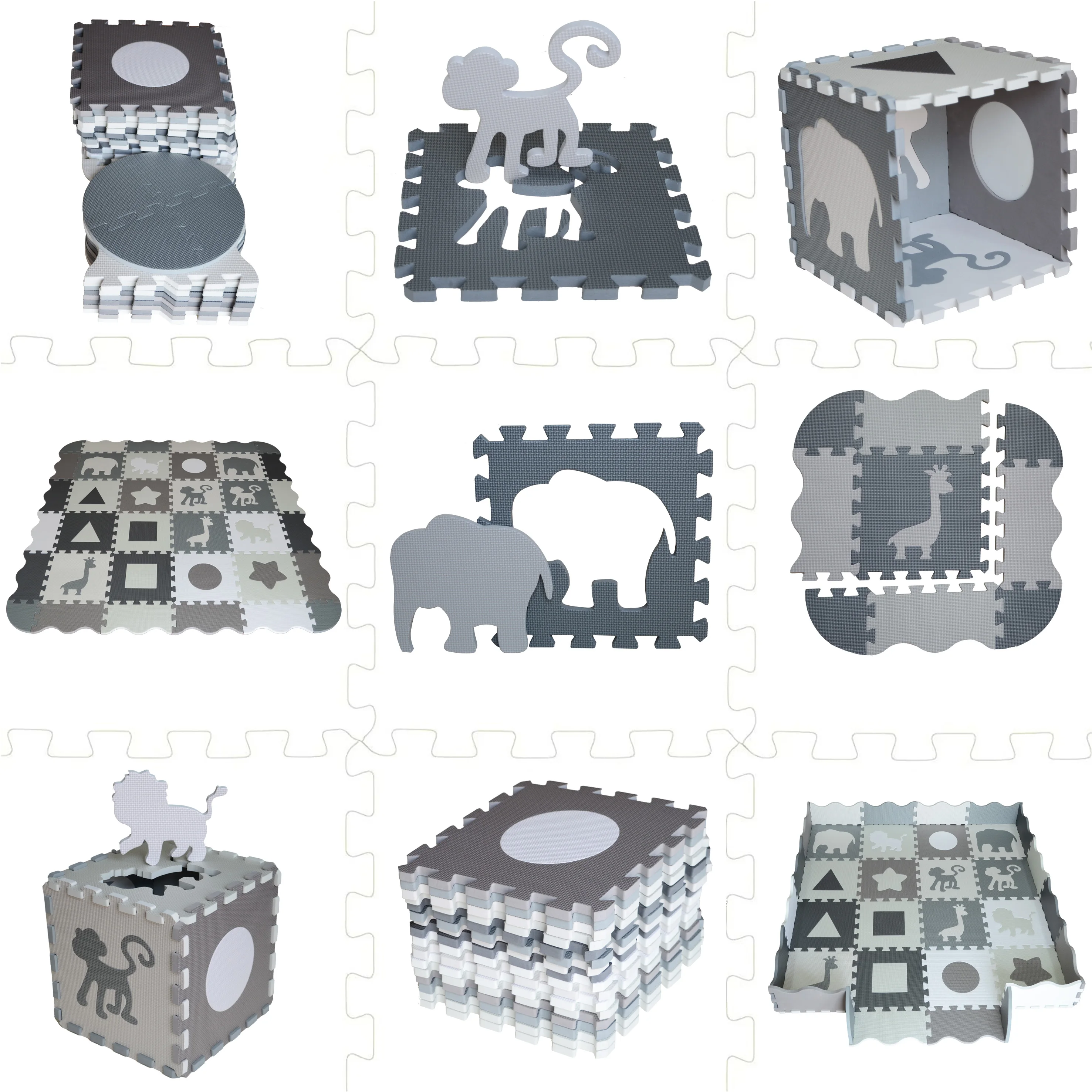 EVA  Animals Paterms With Fence  Interlocking Foam  Mat