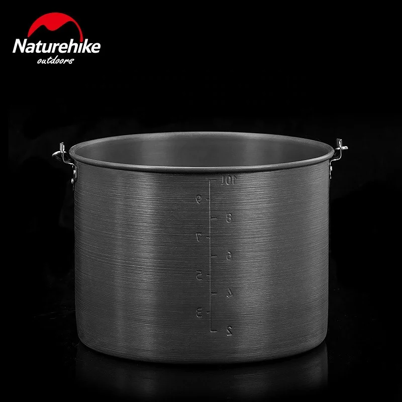 Naturehike outdoor picnic 6L 10L Large Capacity Aluminum Alloy Camping Equipment Cookware Cooking Hanging Pot