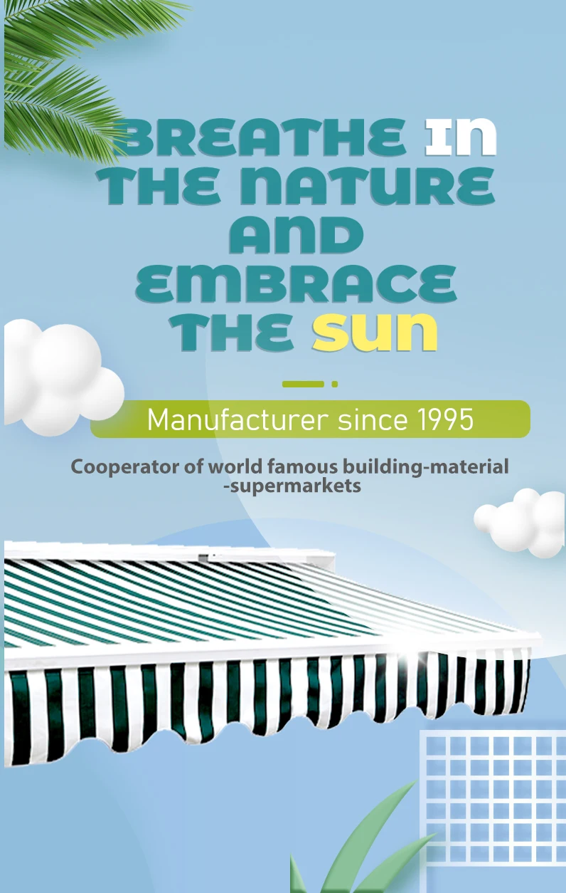 thumbnail image 2 of Motorized Retractable Awning 12x10ft - Remote Control & Wind Sensor Sun Shade 2 of 14