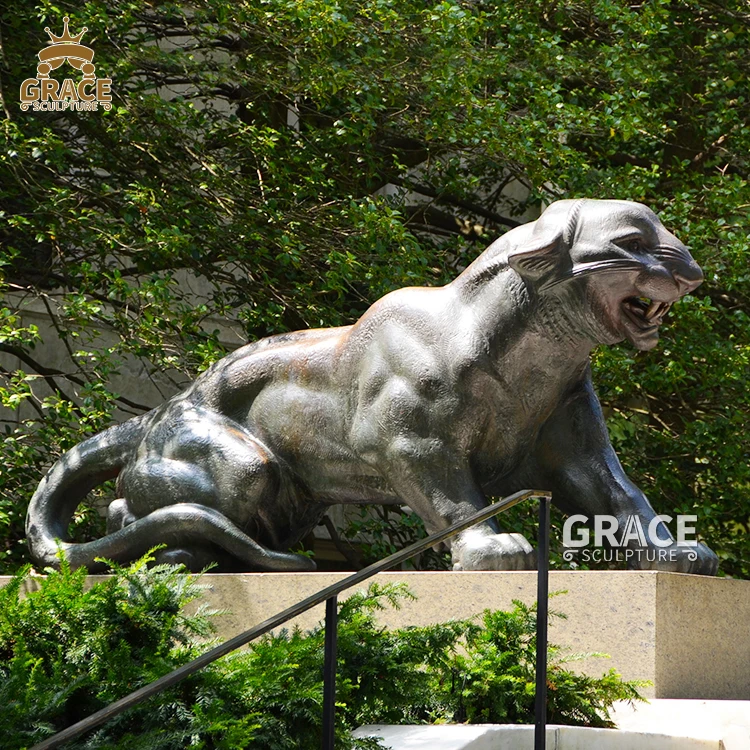 Outdoor Bronze Life-size Tiger Statue Garden Decor Factory