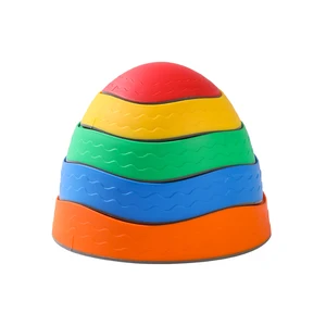 2026 Custom Plastic Kids Educational Play Stones Hot Sell 5pcs Wave Stepping Stone Balance Toy