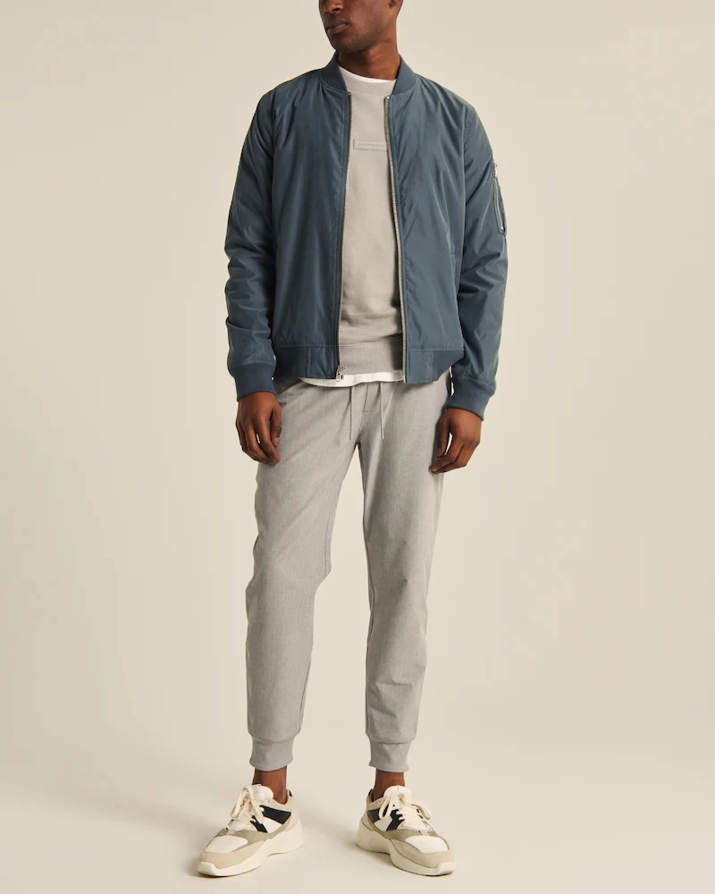 nylon blend bomber jacket