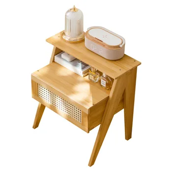 Nordic Nightstand Modern Simple Bedroom Small Bedside Cabinet Bedroom Furniture Multi-layer with Drawer Lockers