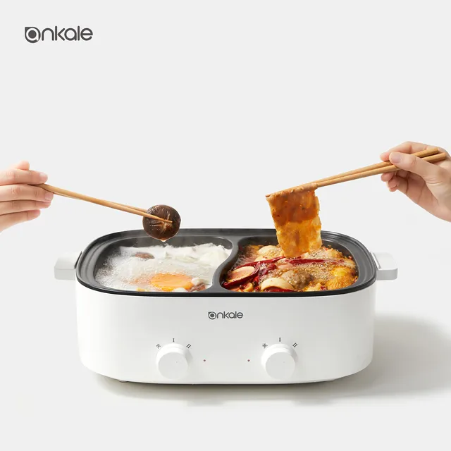 Custom Plug In Heating Multifunction Mini Portable Home Kitchen Two-flavor Hot Pot Electric Hot Pot