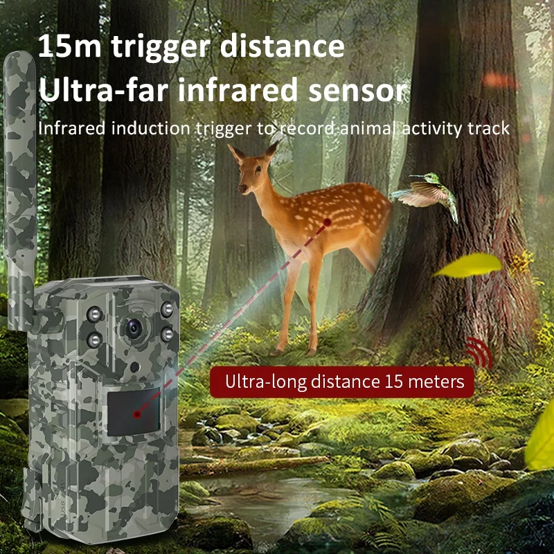 Factory New Arrival Fast  IP66 Waterproof Outdoor Wildlife 2K Hunting Trail Camera 4G with Night Vision 14MP Photo Trap