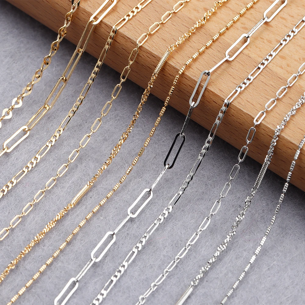 Copper Metal Diy Thin Link Cuban Chain 