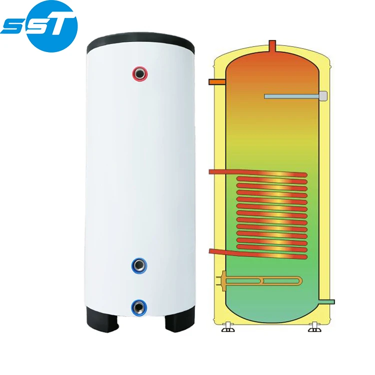 100L 200L 250L 300L 400L 500L heat pump system domestic hot water tank with coiled heater water tank stainless steel buffer tank