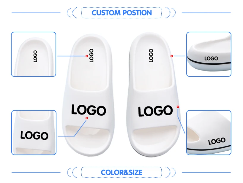 Custom Designer Printed Slides Slippers Customized Eva Soft Embossed